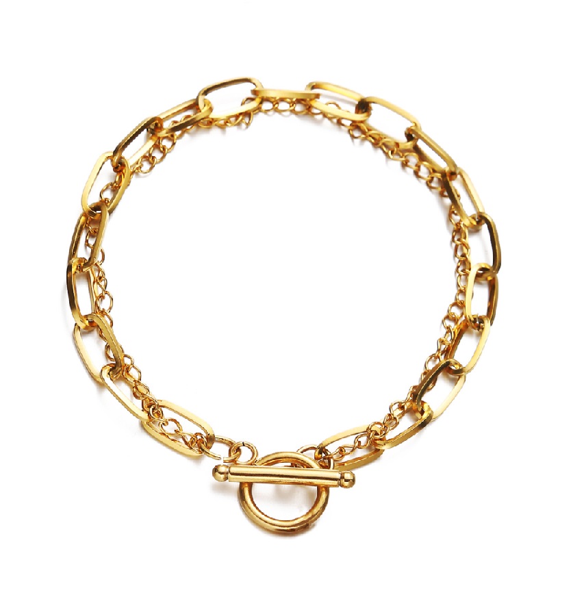 Double Chain Toggle Bracelet